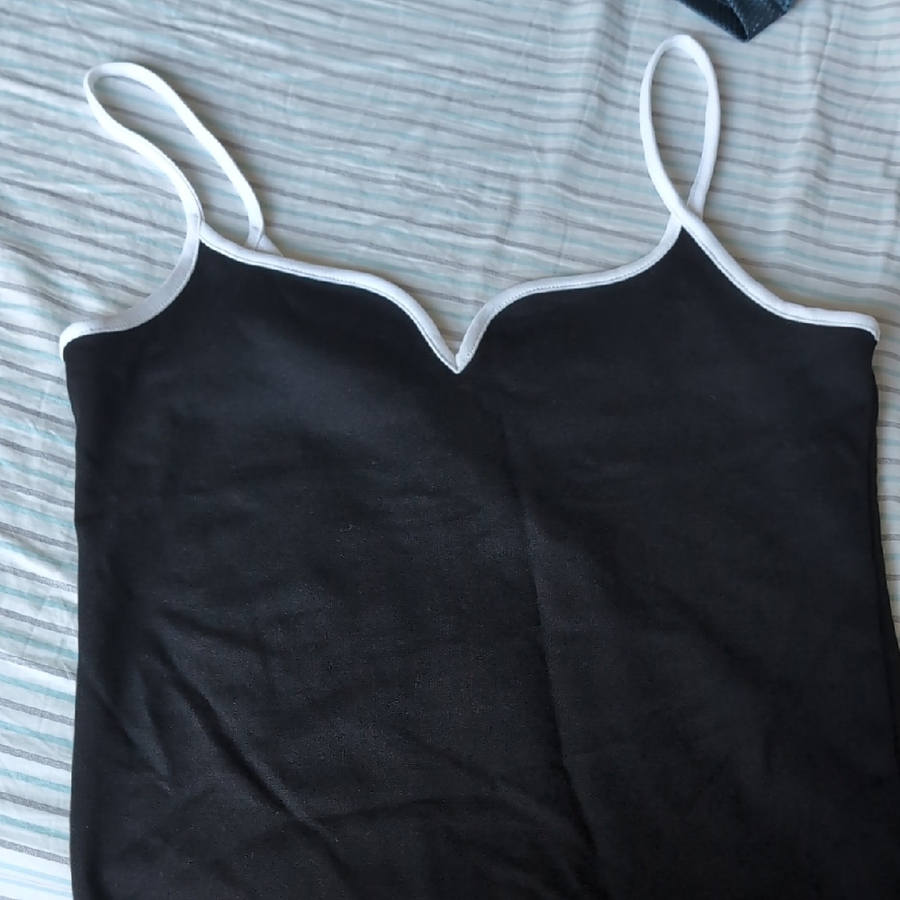 Maeve Black Camisole with White Trim